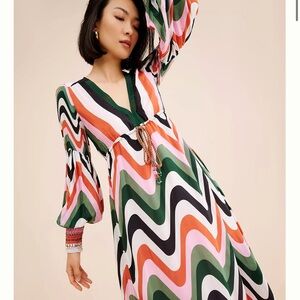 FARM Rio Wave Gradient Maxi Dress Size S